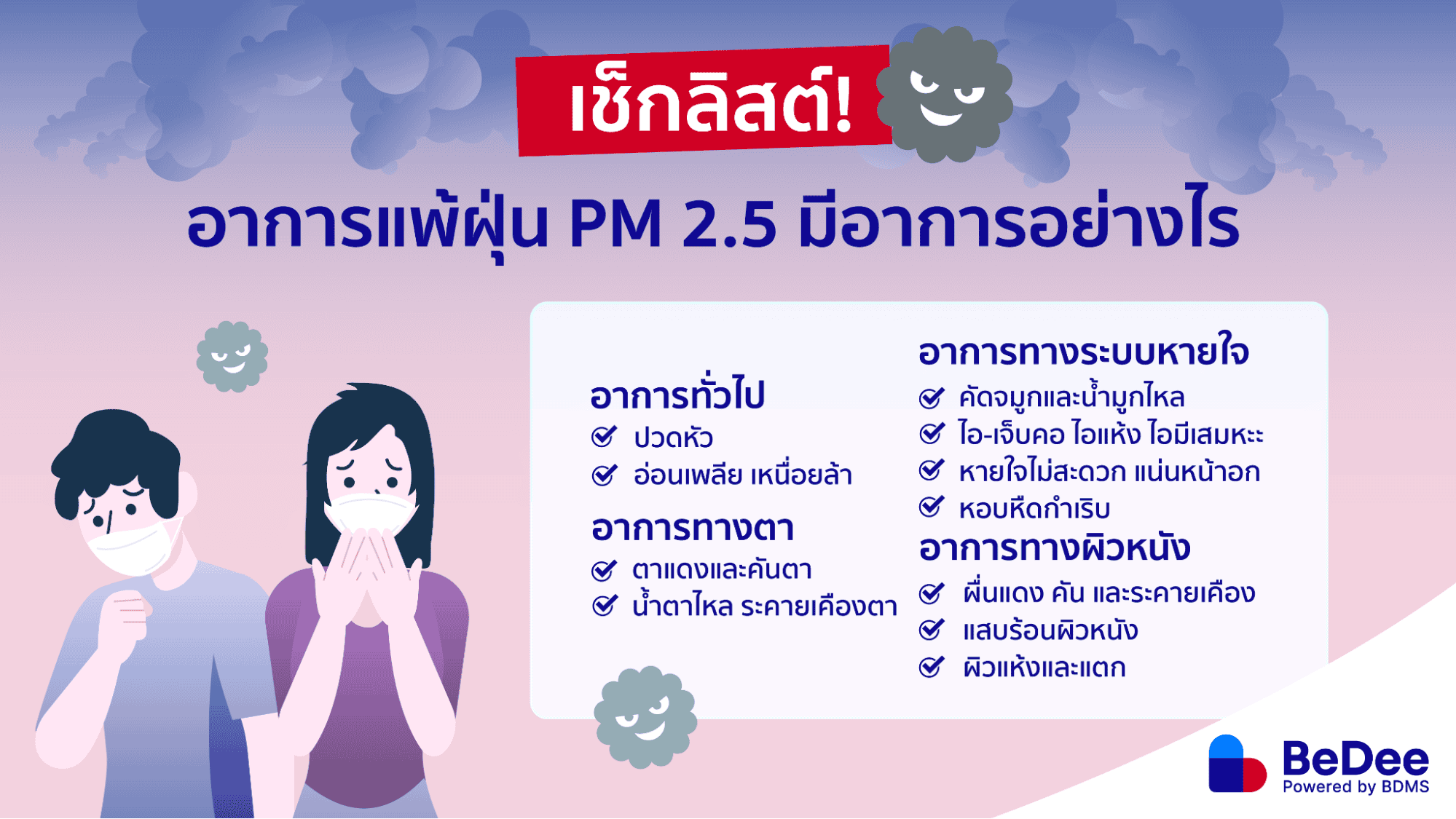 เช็กอาการแพ้ฝุ่น PM 2.5